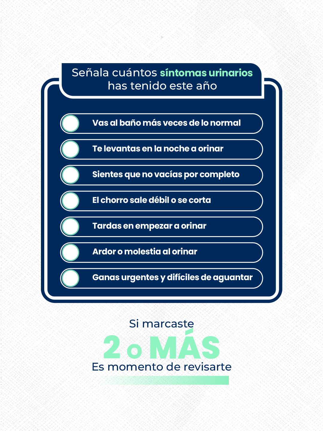 Checklist de síntomas urinarios — Dr. Ivo Pineda